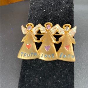 2.10.26-17 TC signed Truth, Love & Faith Angels Brooch